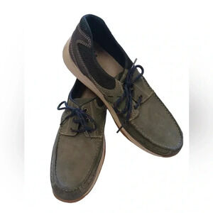 Clarks Grey Leather Lace Up Loafers Size  11